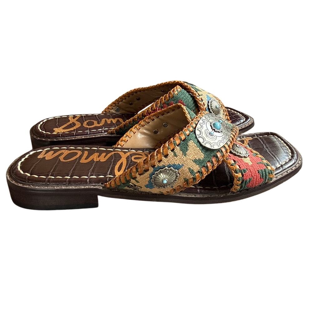 Sam Edelman Women's Hagen Slide Sandals Brown Size 7 Southwest Vacation - Picture 3 of 7